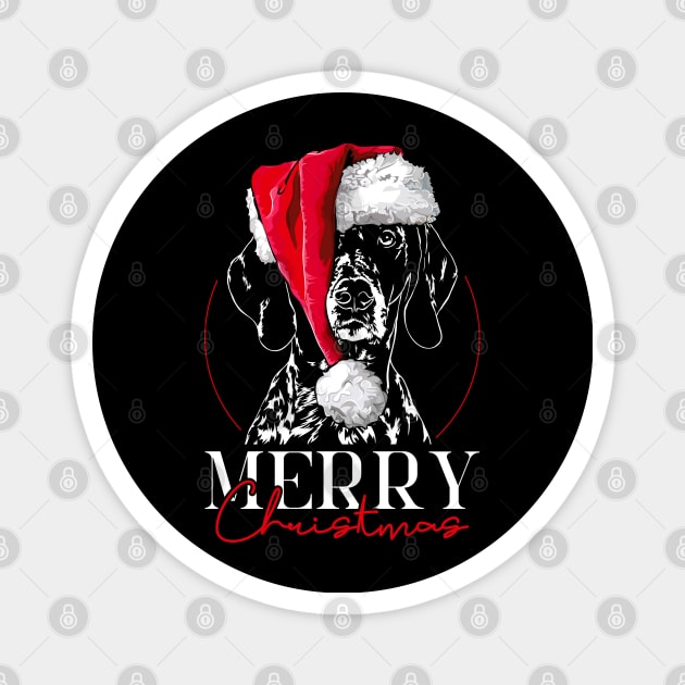 Santa German Shorthaired Pointer Merry Christmas dog Magnet by wilsigns